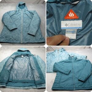 Columbia Jacket Womens 2X Blue Clouds Removable Omni Heat Puffer Waterproof 3in1